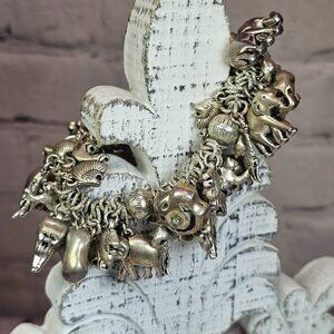 African Safari Inspired Silver Plated Stretch Bracelet